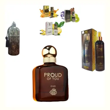 Fragrance World Proud of You Oud + Otoori Oud + My Perfumes Waseemah + 3 μικρά αρωματικά έλαια
